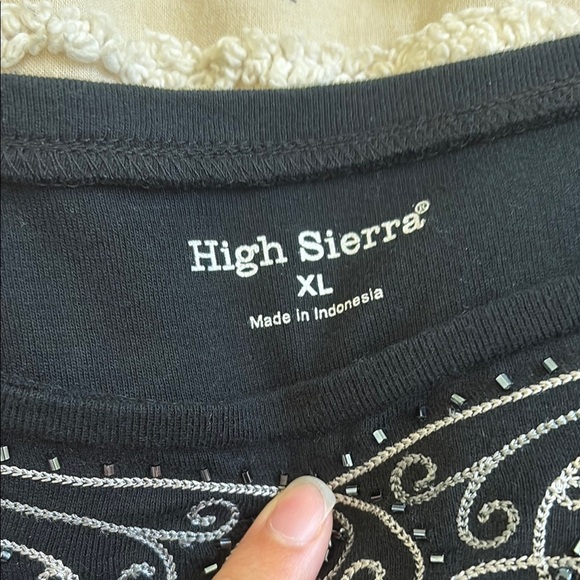 High Sierra Black Embellished Short Sleeve Tee - Picture 3 of 4